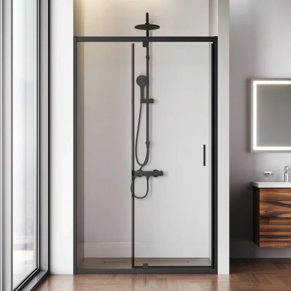 Душевая дверь в нишу 120 см Am.Pm Gem W90G-120-1P-BT черный матовый