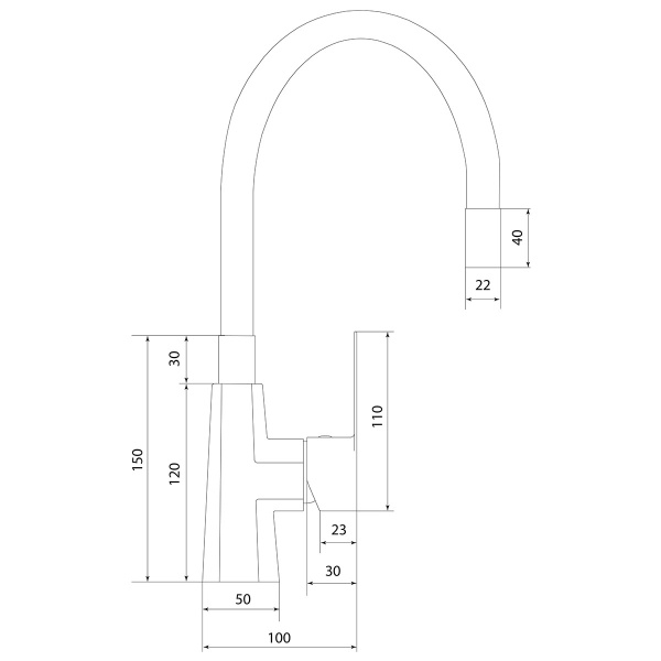 Смеситель для кухни Славен Коттедж Н СЛ-ОД-Н26