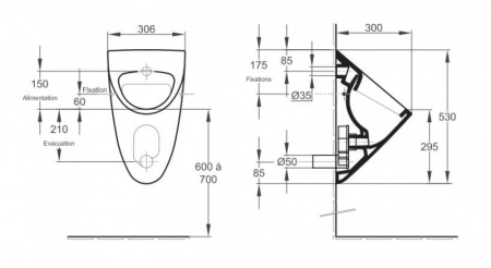 Писсуар Jacob Delafon Odeon E1147-00
