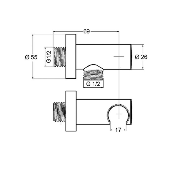 Подключение для душевого шланга Kludi Nova Fonte 60547N0-00