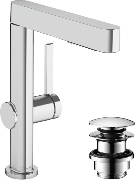 Смеситель для раковины с донным клапаном Push-Open Hansgrohe Finoris 76063000 хром