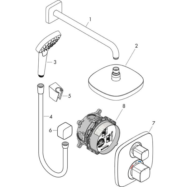 Душевая система Hansgrohe Croma Select E 27294000