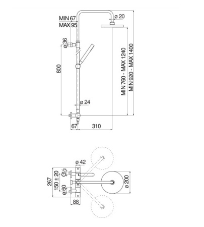 Душевая система Nobili Velis VE125030/50CR