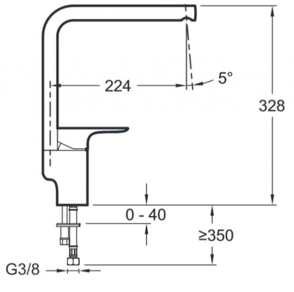 Смеситель для кухни Jacob Delafon Aleo E72360-CP Смеситель для кухни Jacob Delafon Aleo E72360-CP