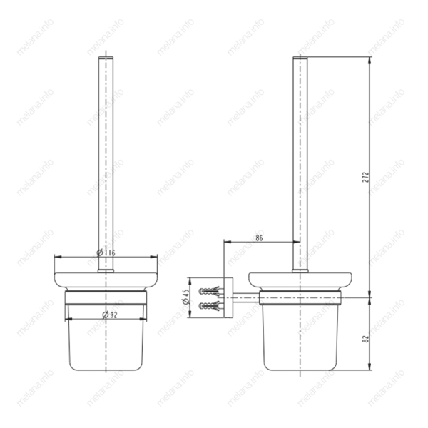 Ершик для унитаза подвесной Melana MLN-867006