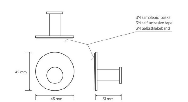 Крючок, черный Bemeta Easy 163106360