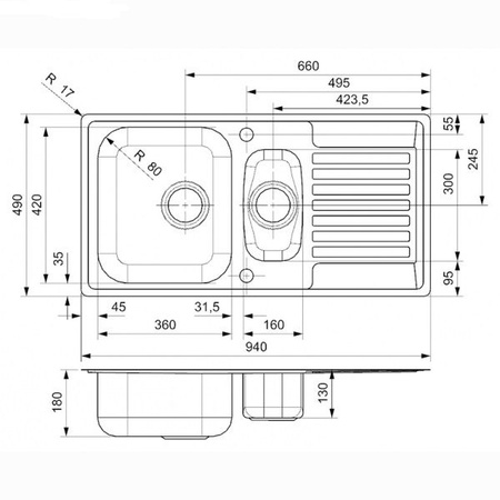 Мойка кухонная Reginox Centurio L1,5 43500