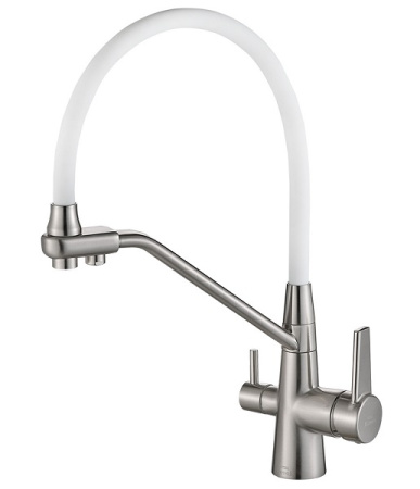 Смеситель для кухни под фильтр, сатин/белый Zorg SH 903-8 SATIN