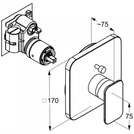 Cмеситель для ванны и душа Kludi E2 496570575
