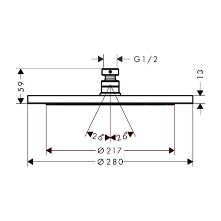 Верхний душ Hansgrohe Croma 280 1jet 26220000 хром 