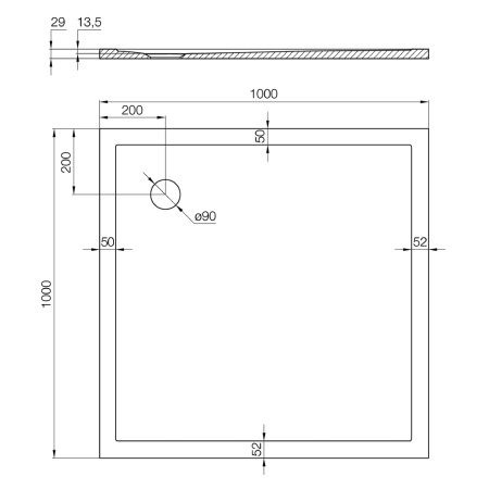 Душевой поддон (100х100) Aquaton Калифорния M 1A739636CA010