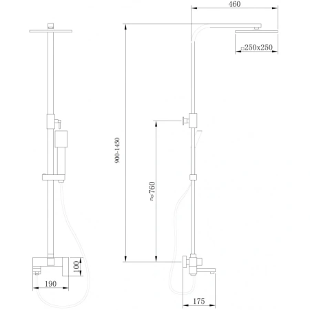 Душевая стойка ABBER Daheim AF8216L с изливом, хром