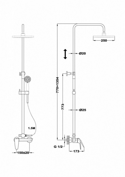 Душевая система Teka Itaca 672980200