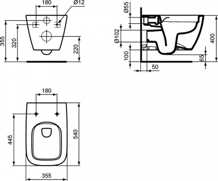 Комплект 4 в 1 Ideal Standard i.Life B RimLS+ IP001401 