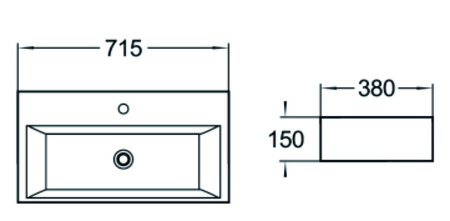 Раковина накладная (71,5х38) SantiLine SL-1007