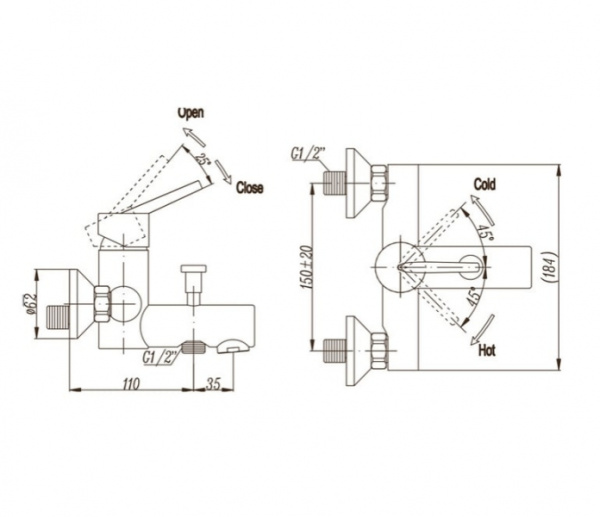 Смеситель для ванны BelBagno Isola ISO-VASM-CRM