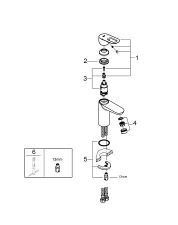 Cмеситель для раковины Grohe BauLoop 23337 000 (23337000) хром