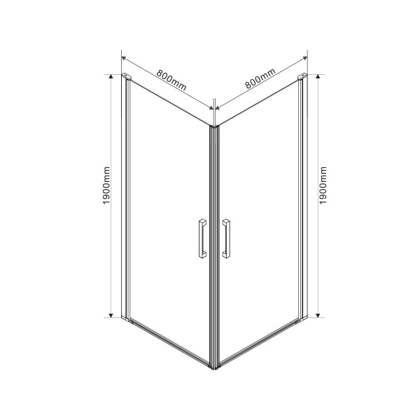 Душевой уголок Vincea  Orta VSS-1O8080CL  (80х80) хром, стекло прозрачное