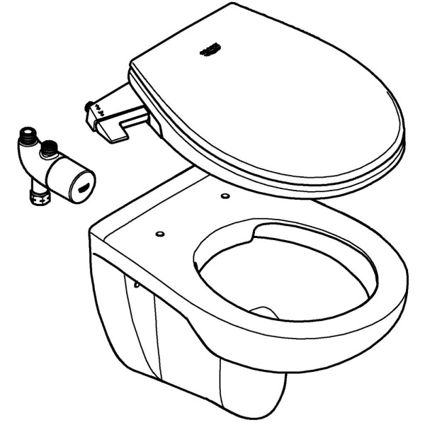 Комплект Bau Ceramic 3-в-1 унитаз + сиденье с функцией биде + термостат 39652SH0