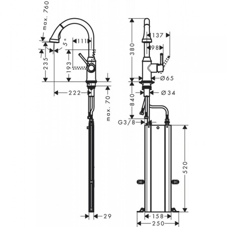 Смеситель для кухонной мойки hansgrohe Talis M53 73870000