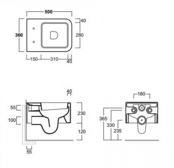 Комплект Simas Flow: унитаз подвесной + сидение FL28bi/cr
