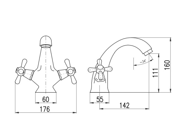 Смеситель для раковины Rav Slezak Morava Retro MK328.5Z
