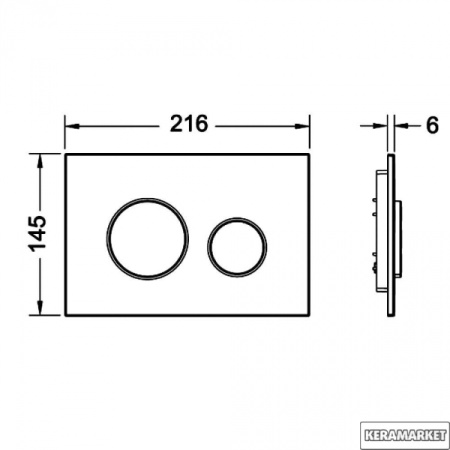Кнопка смыва с двумя клавишами TECE Loop 9240640