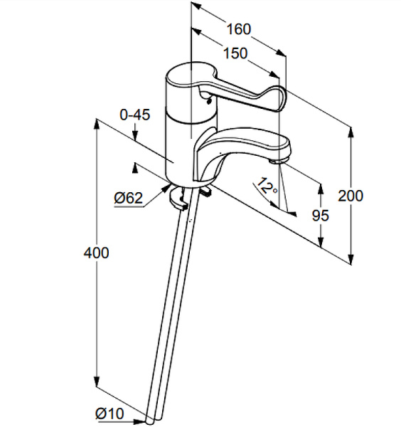 Смеситель для раковины Kludi Medi Care 341120524