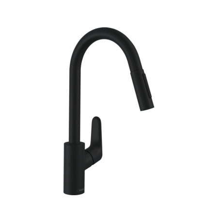Смеситель для кухни с выдвижным изливом Hansgrohe Focus M41 31815670 черный матовый
