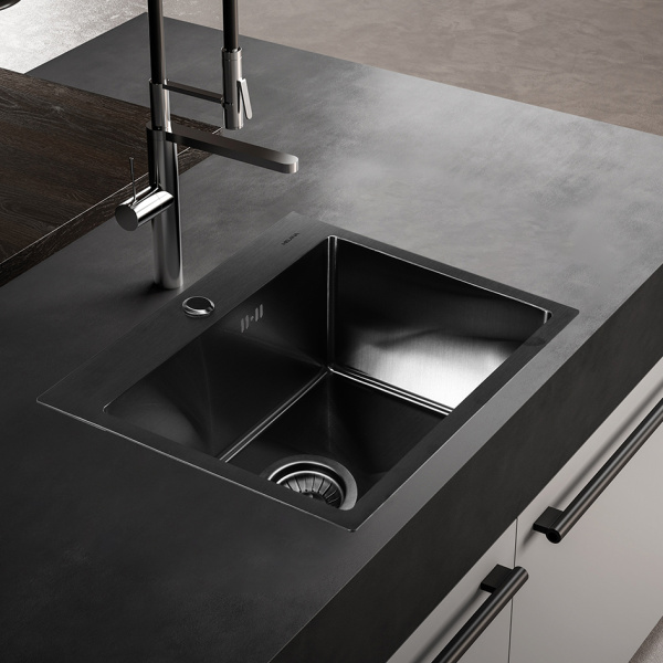 Кухонные мойки: (53х43х22) MELANA ProfLine D5343HB, графит