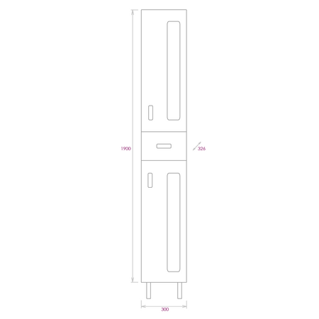 Пенал напольный Onika Кристалл 30 403050