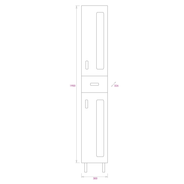 Пенал напольный Onika Кристалл 30 403050