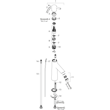 Смеситель для раковины с донным клапаном Hansgrohe Talis S 72020000 хром