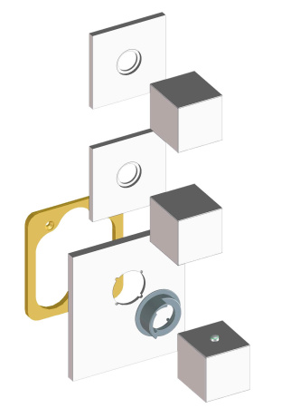Термостат для душа на 2 потребителя Bossini HighFlow Outlets Z032203.094 никель шлифованный