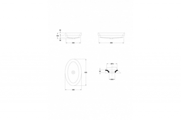 Раковина на столешницу GALA Emma 63,5х39 04320