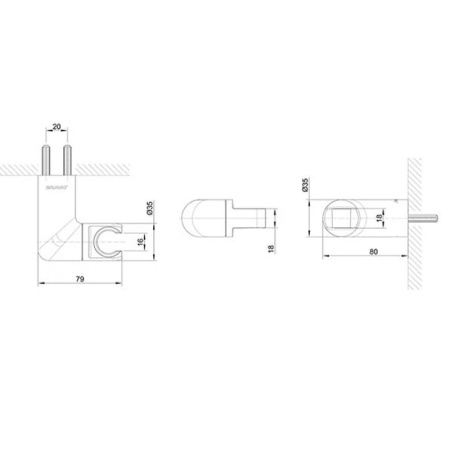Держатель ручного душа Bravat P7185BW-ENG
