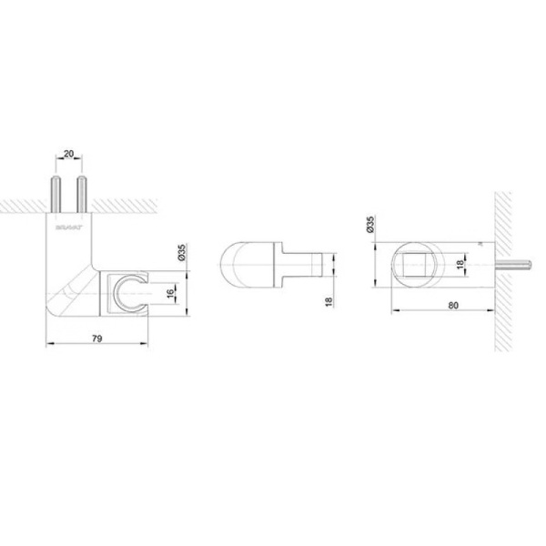 Держатель ручного душа Bravat P7185BW-ENG Держатель ручного душа Bravat P7185BW-ENG