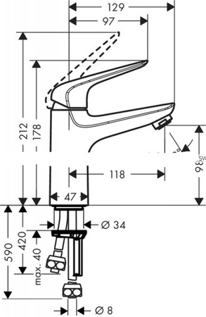 Смеситель для раковины Hansgrohe Novus 71036000