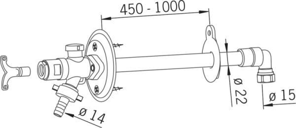 Oras 431515 Клапан водоразборной колонки, DN15