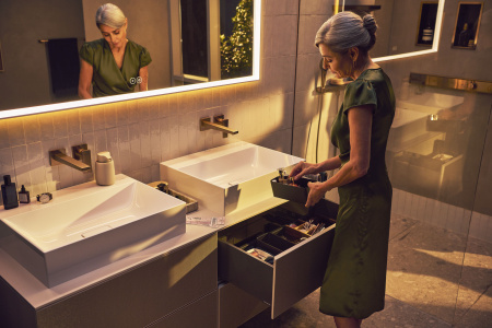 Смеситель для раковины встраиваемый Hansgrohe Metropol 32526140 шлифованная бронза
