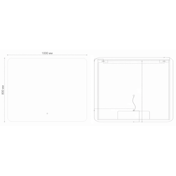 Зеркало (100х80) Grossman ELEGANS-норма 1710080 LED с сенсорным выключателем и подогревом
