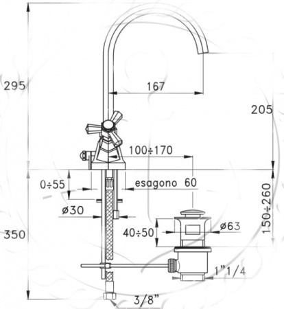 Смеситель для раковины Stella Eccelsa EC 00005 CR00