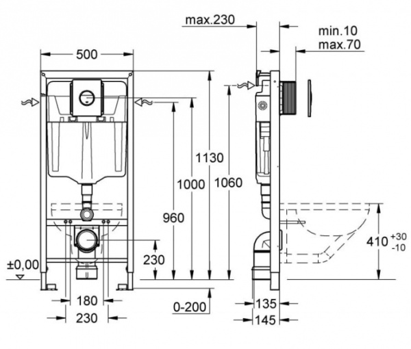 Система инсталяции для подвесного унитаза 3 в 1,Grohe Solido 38832 000 (38832000)