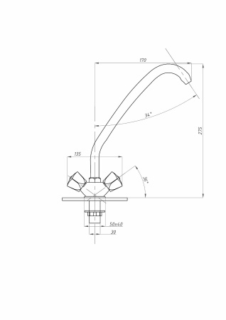 Смеситель для кухни ПСМ-Профсан СТАНДАРТ-Б PSM-117-50