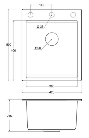 Кухонная мойка (42х50) EMAR EMQ-1420.Q Морион