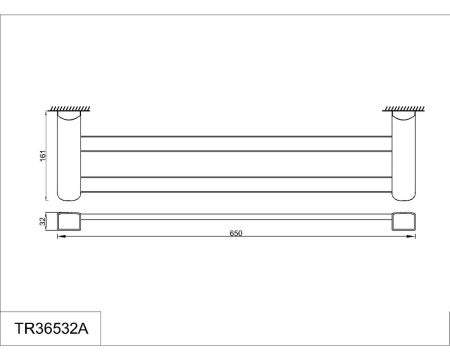 Полотенцедержатель двойной 65 см. RUSH Thira TR36532A