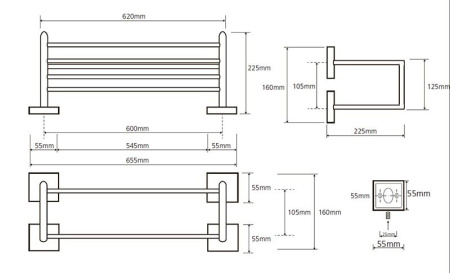 Полочка для полотенецa с вешалкой Bemeta BETA 132205102