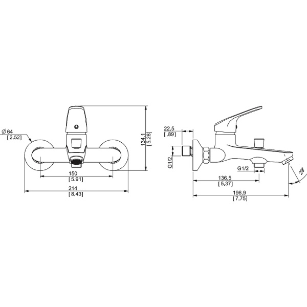 Смеситель для ванны ESKO PALERMO PE 54