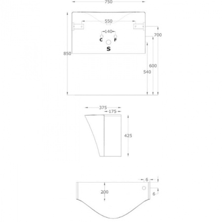 Раковина подвесная Artceram Back OSL007 01 00 bi*0