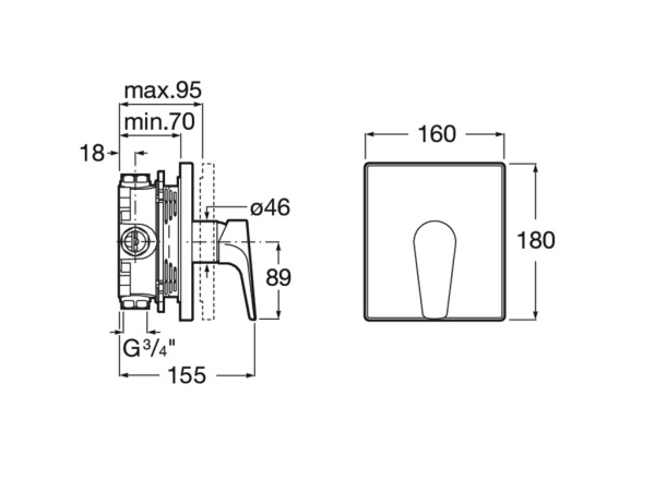 Смеситель для душа Roca Atlas 5A2B90C00